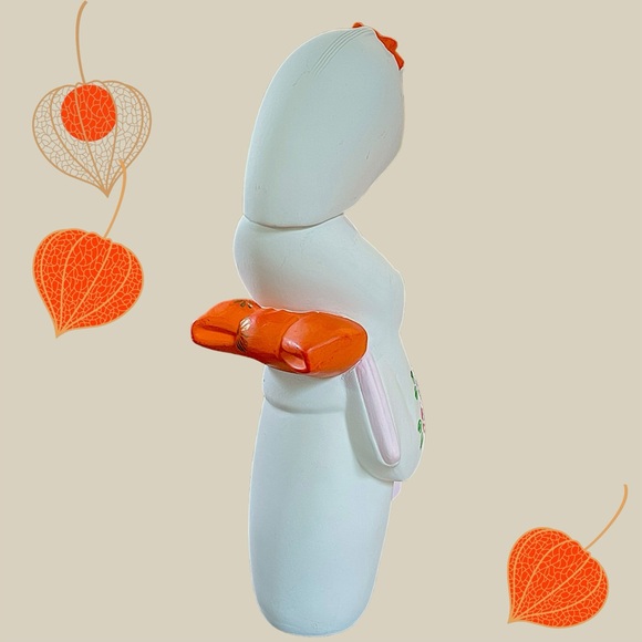 Vintage Japanese Hakata Ningyo Doll Unglazed Hand Painted 11"h Clay Figurine - Picture 6 of 15